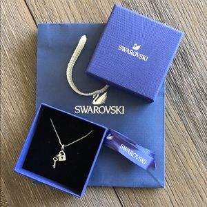 Swarovski Crystal Lock and Key Pendant Necklace